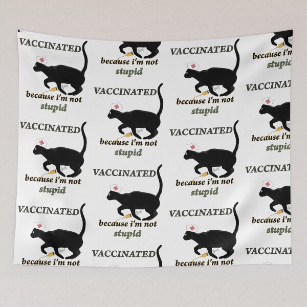 Item preview, NURSE BLACK kitty Vaccinated Because I'm Not Stupid kitty Vaccinated Because I'm Not Stupid designed and sold by Designer-amjed.