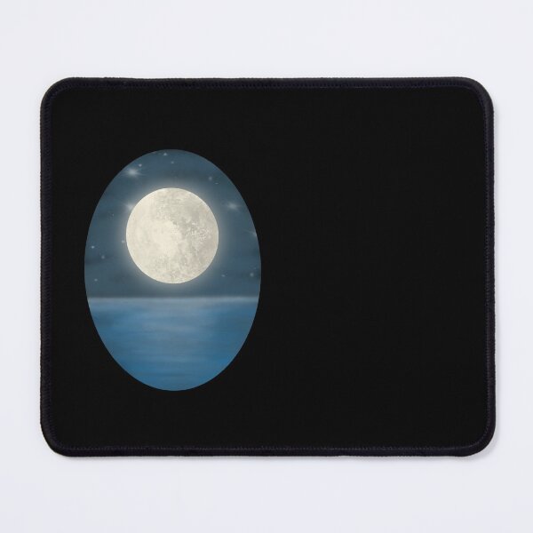 Item preview, Full Moon Reflection, Moon Magic, Illustrated Landscape, Moon and Water Landscape, Night Moon Reflection,  designed and sold by 10pmCreations.