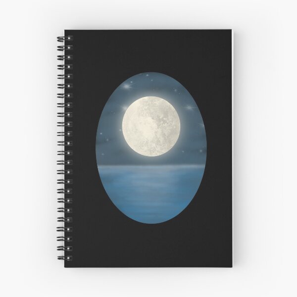 Item preview, Full Moon Reflection, Moon Magic, Illustrated Landscape, Moon and Water Landscape, Night Moon Reflection,  designed and sold by 10pmCreations.