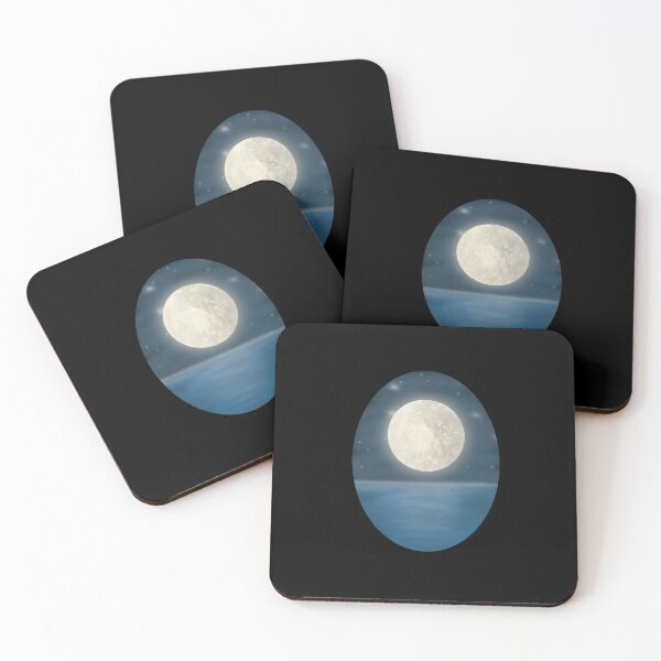 Item preview, Full Moon Reflection, Moon Magic, Illustrated Landscape, Moon and Water Landscape, Night Moon Reflection,  designed and sold by 10pmCreations.