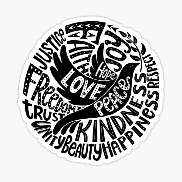 Item preview, Peace Dove Lettering Design designed and sold by Ekaterina Samoylova.