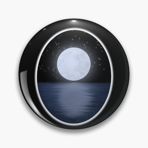 Item preview, Full Moon Reflection, Moon Magic, Illustrated Landscape, Moon and Water Landscape, Night Moon Reflection,  designed and sold by 10pmCreations.