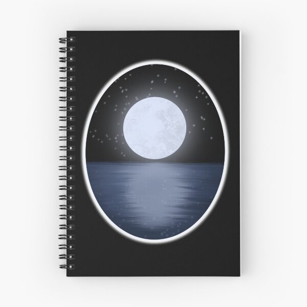 Item preview, Full Moon Reflection, Moon Magic, Illustrated Landscape, Moon and Water Landscape, Night Moon Reflection,  designed and sold by 10pmCreations.