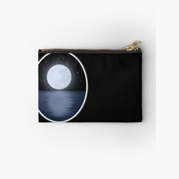 Item preview, Full Moon Reflection, Moon Magic, Illustrated Landscape, Moon and Water Landscape, Night Moon Reflection,  designed and sold by 10pmCreations.
