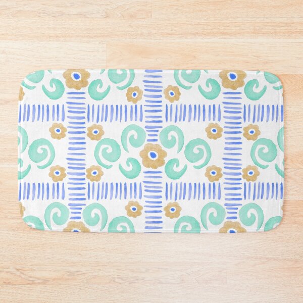 Item preview, Watercolor Florals - Blue and Orange designed and sold by PaintInTheNight.