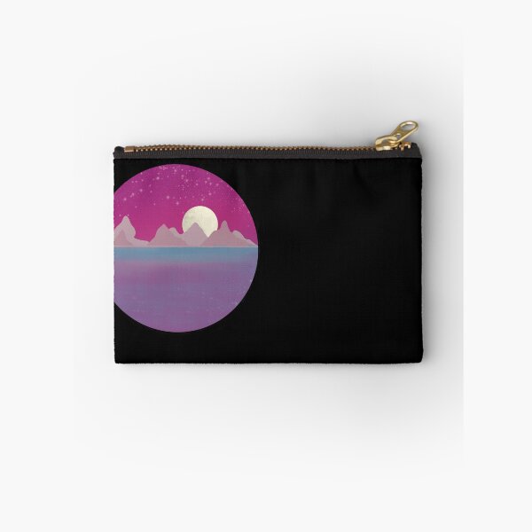 Item preview, Full Moon Over Mountains, Moon Magic, Illustrated Landscape, Moon and Water Landscape, Night Moon Reflection,  designed and sold by 10pmCreations.