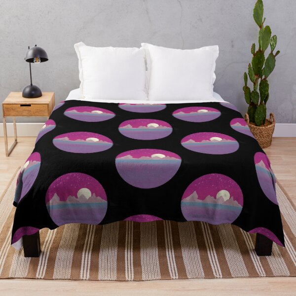 Item preview, Full Moon Over Mountains, Moon Magic, Illustrated Landscape, Moon and Water Landscape, Night Moon Reflection, designed and sold by 10pmCreations.