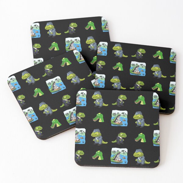 Item preview, Alligator Clipart Cartoon Second Pack In Black designed and sold by LuckyKermit.