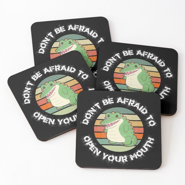 Item preview, Don't Be Afraid To Open Your Mouth Alligator Clipart Sunset In Black designed and sold by LuckyKermit.