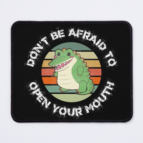 Item preview, Don't Be Afraid To Open Your Mouth Alligator Clipart Sunset In Black designed and sold by LuckyKermit.