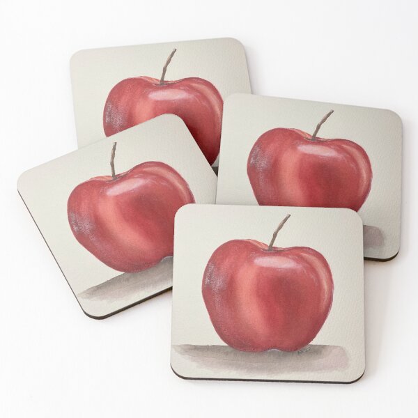 Item preview, Red apple in watercolour  designed and sold by Macchiatoartuk.