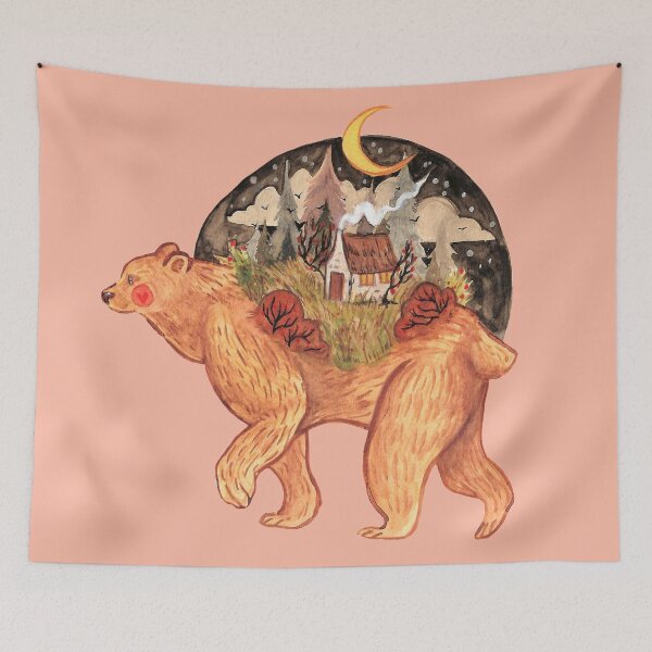 Item preview, bear carrying the world on his back watercolor designed and sold by captainringtail.