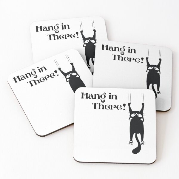 Item preview, Funny Black Cat Hanging On - Hang in There! Humorous Kitty Essential T-Shirt designed and sold by Issa ★★★★★.
