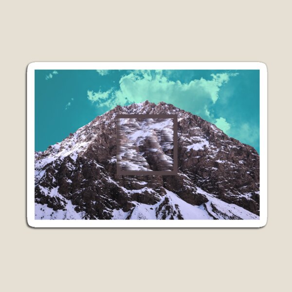 Glitch Art Mountain Magnet