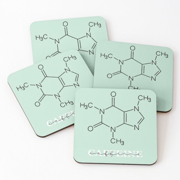 Item preview, Caffeine. Coffee molecule. Biochemistry. Organic Chemistry. Text. Lettering. Green designed and sold by AnaStickerD.