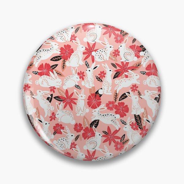 Item preview, Bunnies & Blooms – Pink & Black designed and sold by Cat Coquillette.