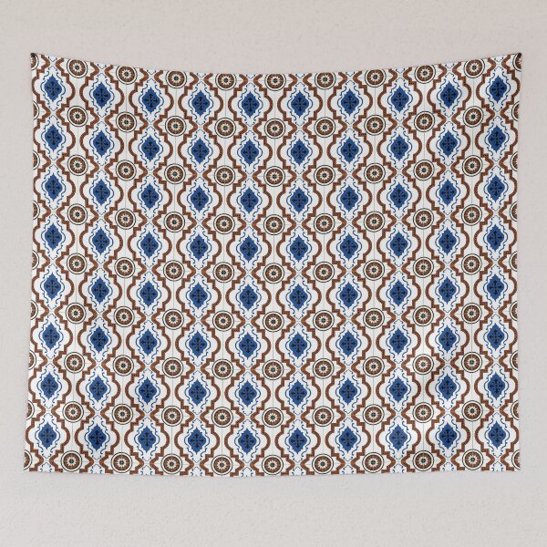 Item preview, Red and blue Estrela Portugal tile pattern designed and sold by arkantus.