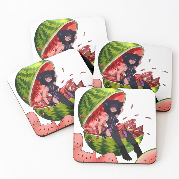 Item preview, Anime Catgirl sitting in a watermelon designed and sold by Nyamelon.