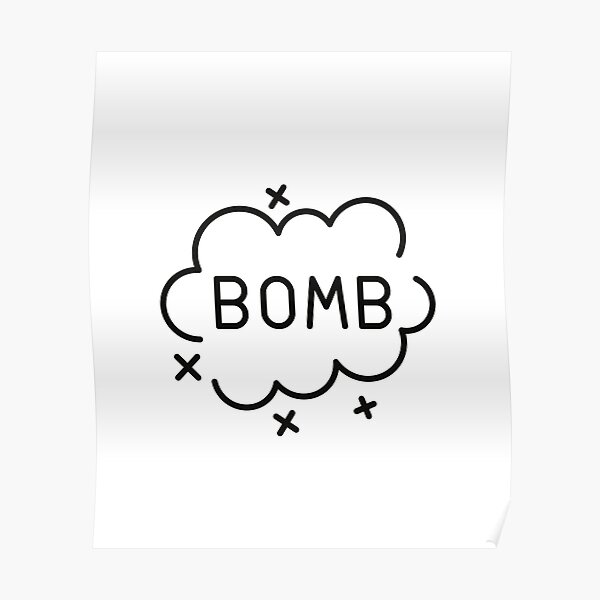 Bomb line icon Poster