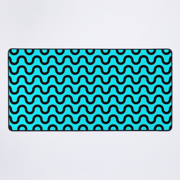 Item preview, Wave aesthetic pattern black and cyan light blue color designed and sold by Ray Loka.