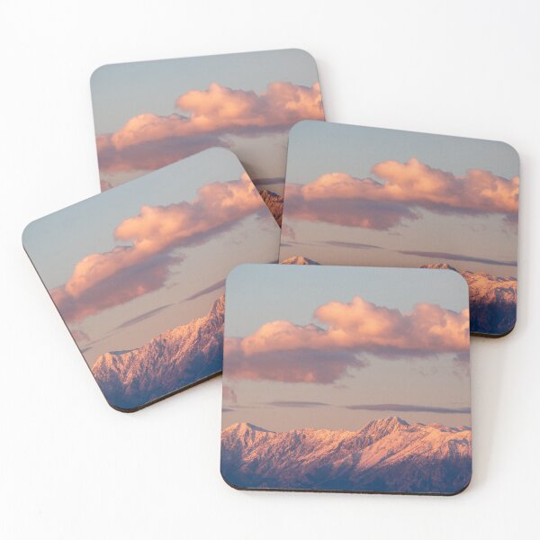 Item preview, CLOUD TOPPED SNOWY MOUNTAINS PINK SUNSET designed and sold by nickbrayimages.
