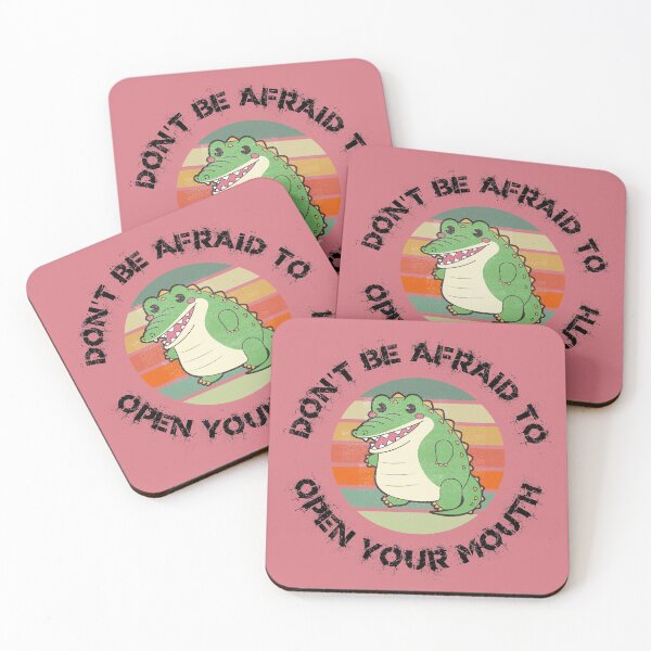 Item preview, Don't Be Afraid To Open Your Mouth Alligator Clipart Sunset In Pink designed and sold by LuckyKermit.