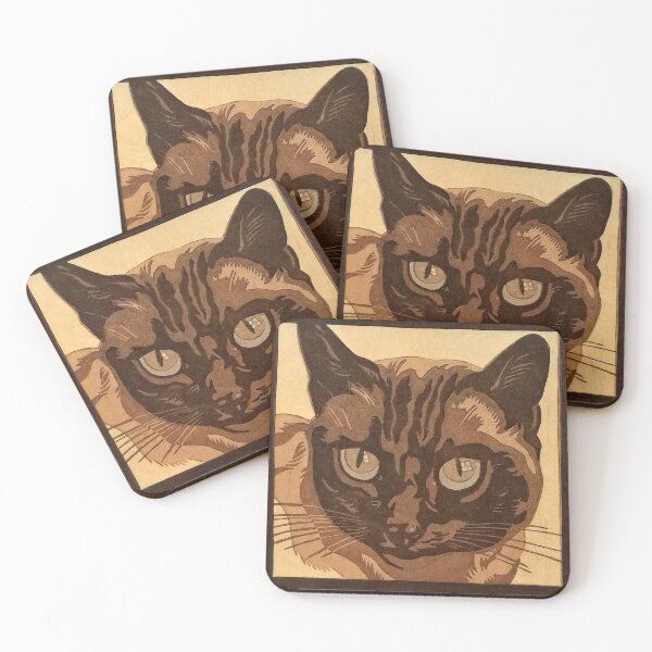 Item preview, Siamese cat art deco style designed and sold by BrigitteCooper.