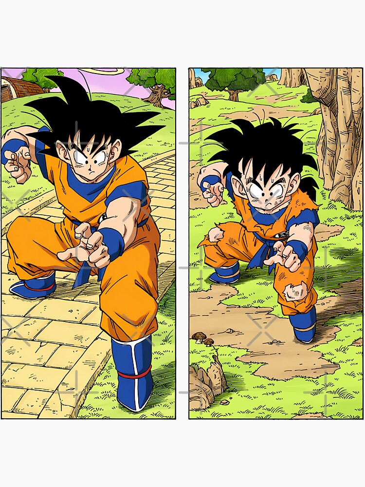 Goku and Gohan Manga Sticker for Sale by SenorFiredude