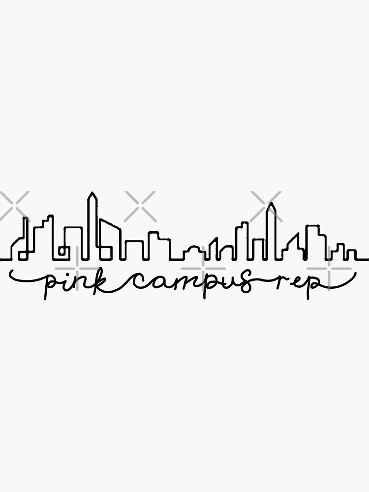 "Pink campus rep skyline " Sticker for Sale by Chuntao1 Redbubble