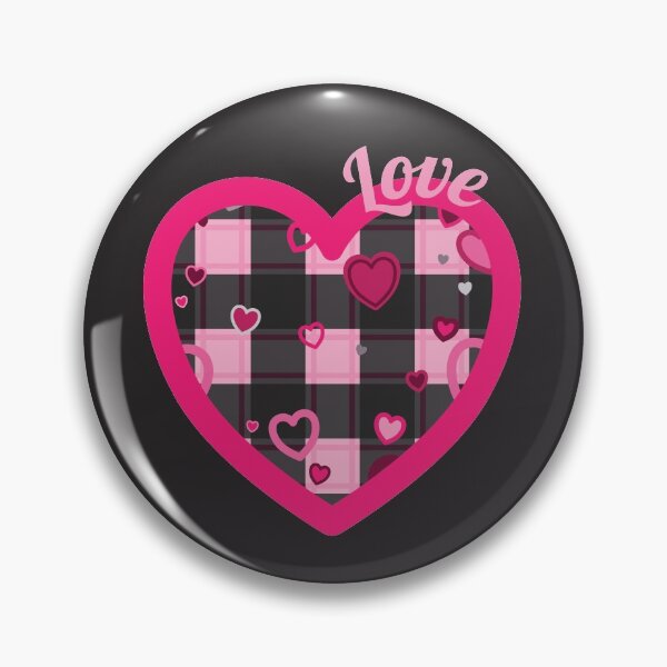 Item preview, Plaid Heart - Love - Pink, Black, Purple, Fuchsia, and Gray designed and sold by aZillionLines.