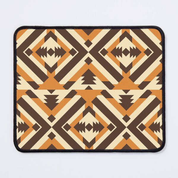 Item preview, Tribal geometric pattern in shades of orange designed and sold by CiniArt.