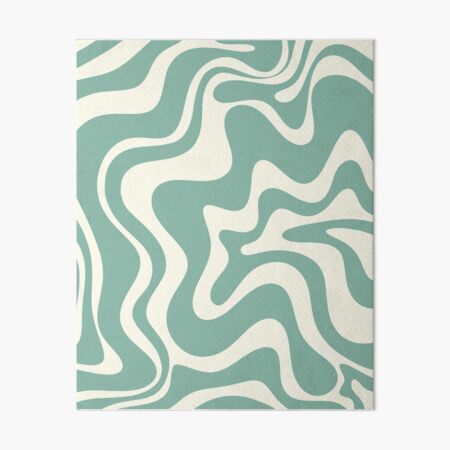 Liquid Swirl Contemporary Abstract Pattern in Light Sage Green Rug