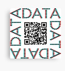 Punchcard data (QR, 3D) Canvas Print