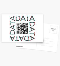 Punchcard data (QR, 3D) Postcards