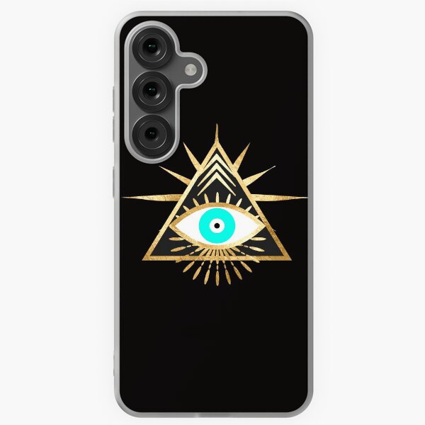 Item preview, triangle evil eye in gold foil designed and sold by sofiahawk.
