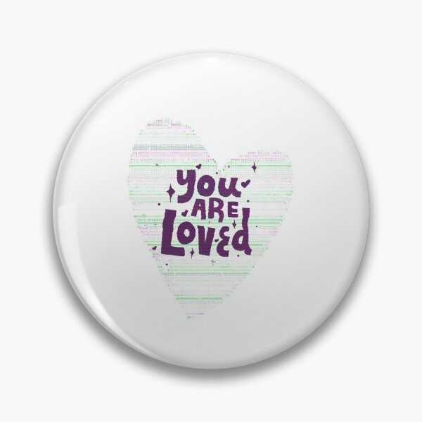 Item preview, You are Loved Pixel Code Heart designed and sold by speakupandshine.