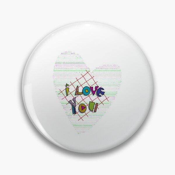 Item preview, I love You Retro Heart Pixel Code Heart designed and sold by speakupandshine.