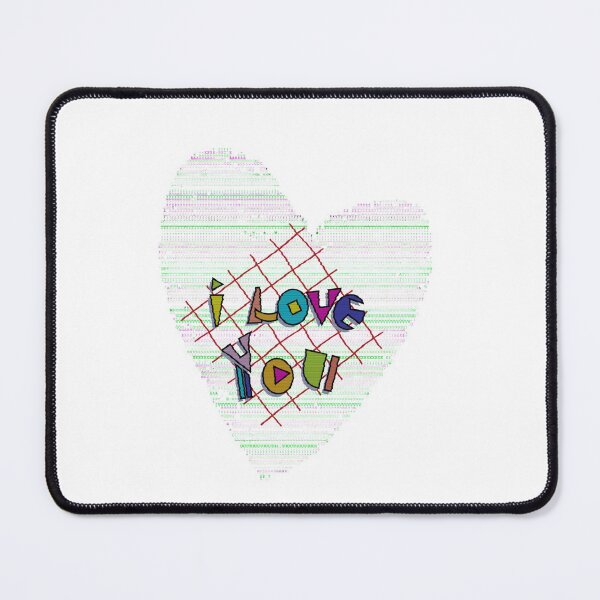 Item preview, I love You Retro Heart Pixel Code Heart designed and sold by speakupandshine.
