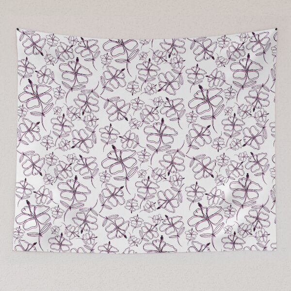 Item preview, Line drawing flower reflected pattern designed and sold by apis-florea.