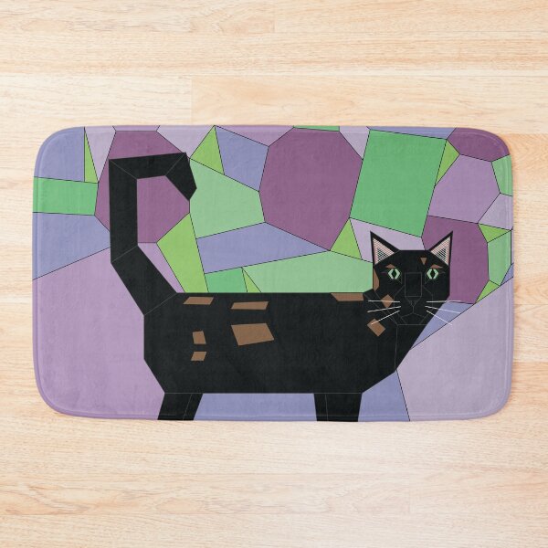 Item preview, Geometric Black Domestic Shorthair Cat designed and sold by Caseymakesart.