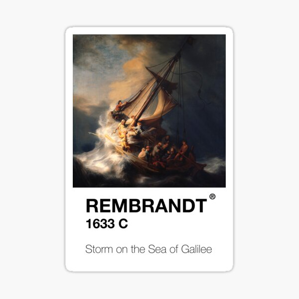Aperçu de l'œuvre carte pantone rembrandt tempête sur la mer de galilée créée et vendue par Platform11west.