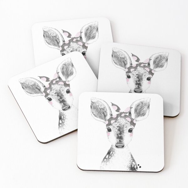 Item preview, Deer with pink polka dot scarf  designed and sold by PeppermintCreek.