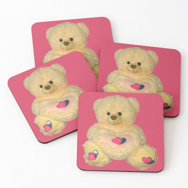 Item preview, Cute Bear with Hearts on Dark Pink BG designed and sold by LoloTrends.