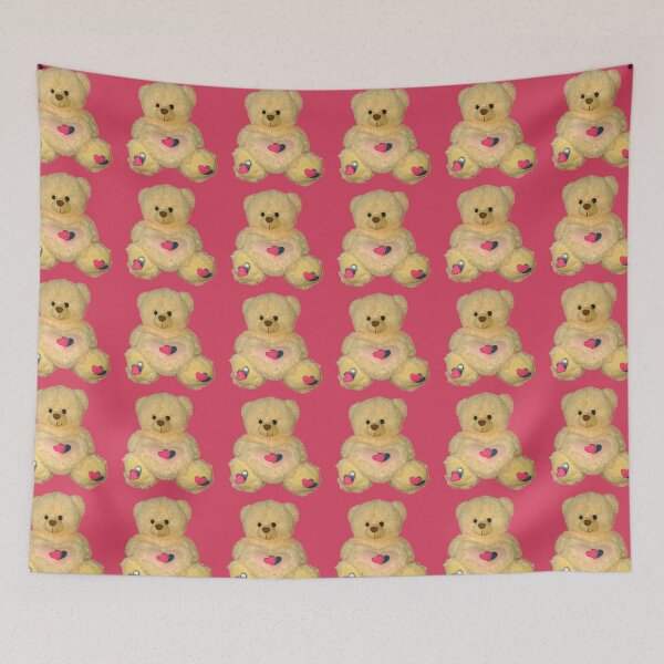 Item preview, Cute Bear with Hearts on Dark Pink BG designed and sold by LoloTrends.
