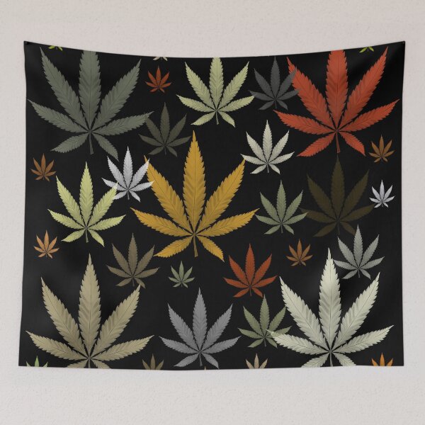 Item preview, Marijuana Cannabis Weed Multicolored Black Background designed and sold by MarijuanaTshirt.