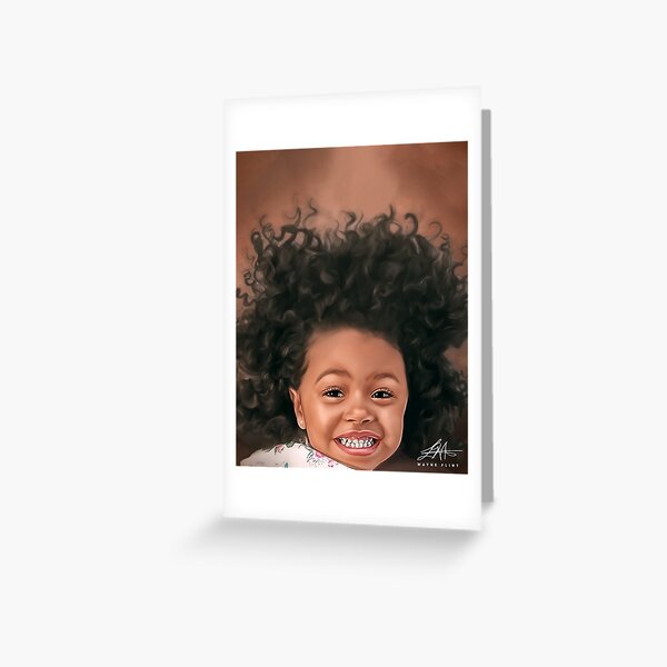 Pretty Black Hairstyles Greeting Card