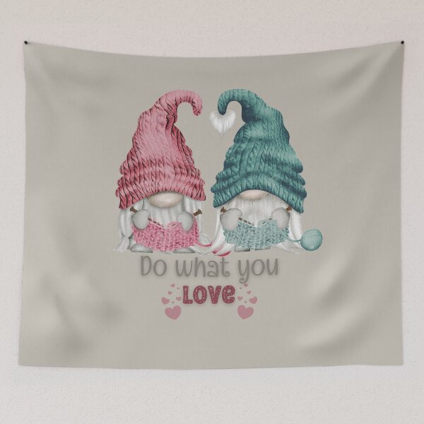 Item preview, Gnome Valentine- Do what you Love- Hygge- knitting gnomes designed and sold by Mumzy2many.