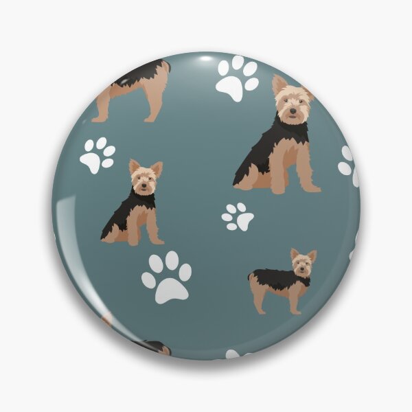 Item preview, Yorkshire Dog Paw Print Pattern on Gray Background designed and sold by tncgifts.