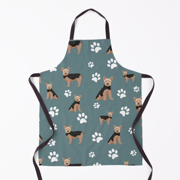 Item preview, Yorkshire Dog Paw Print Pattern on Gray Background designed and sold by tncgifts.