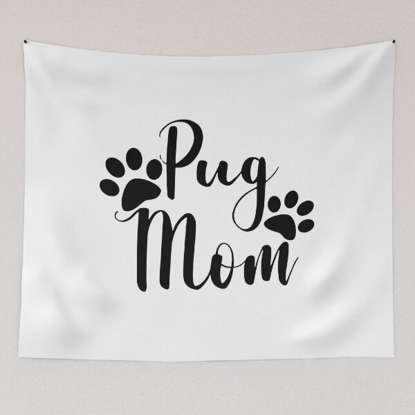 Item preview, Pug Mom Black and White Paw Prints Typography  designed and sold by adriana-holmes.
